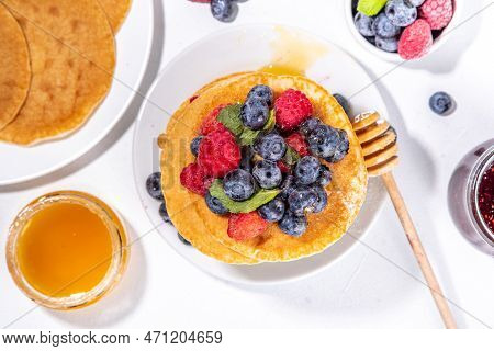 Stack Of Pancakes With Berries