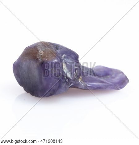 Natural Gemstone Purple Charoite Isolated On White Background