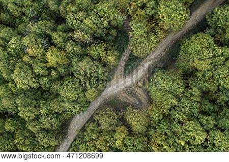 Aerial Drone View Autumn Landscape Of 