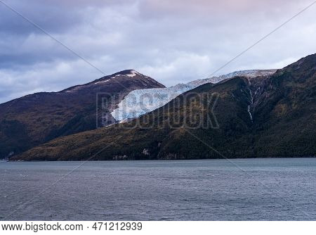 View Of Romanche Glacier In Glacier Alley Of Beagle Channel In Chile
