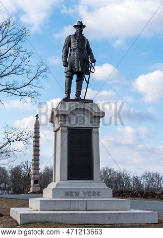 Gettysburg, Pennsylvania, Usa February 6, 2023 The Monument To Union Brigadier General John Robinson