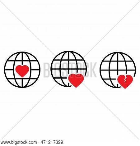 Love All Over The World. Planet And Heart