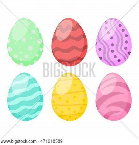 Vector Illustration Of Easter Eggs Collection On A White Background