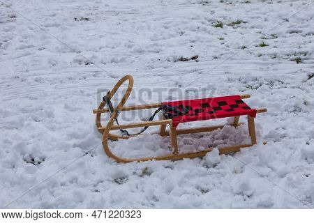Winter Landscape With Snow. Beautiful Park With Trees