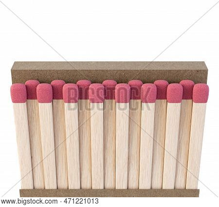 An Open Book Of Matches Made With Wood With Pink Tips In A Generic White Unbranded Cardboard Book On