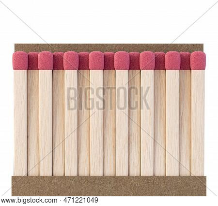 An Open Book Of Matches Made With Wood With Pink Tips In A Generic White Unbranded Cardboard Book On