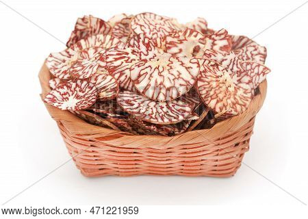 Sliced Betel Nut Color Full Over White Background