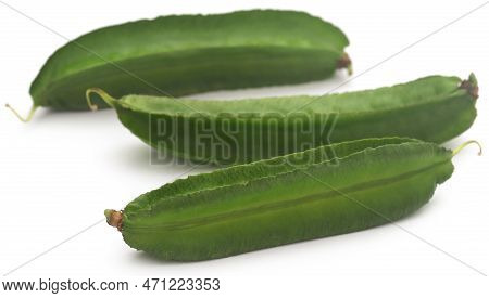 Winged Bean Fresh And Organic Over White Background