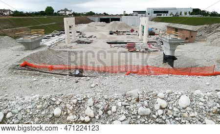 Highway Construction Site View. Civil Engineering