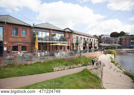 Views Of The Quay By The River Exe In Exeter, Devon In The Ukviews Of The River Exe And Cricklepit B