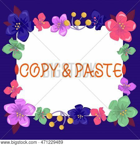 Hand Writing Sign Copy Paste. Concept Meaning An Imitation, Transcript, Or Reproduction Of An Origin
