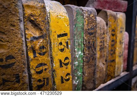 January 17 2023 Brest, Finistere, France : Old Printing Company With Old  Lithography Stones