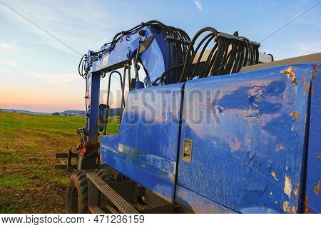Equipment For Laying Pipes.construction Machinery In The Field. Construction Installation Equipment.