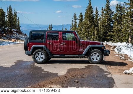 The Famous Off-road Jeep Vehicle In Colorado Springs, Colorado