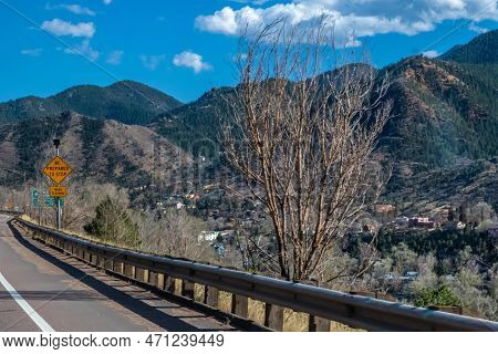 An Entrance Road Going To Cascade, Colorado