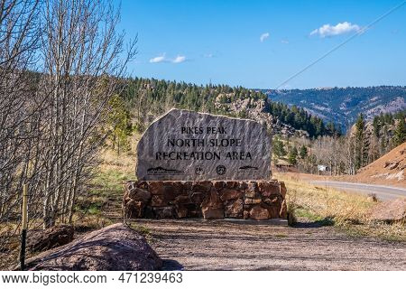 An Entrance Road Going To Colorado Springs, Colorado