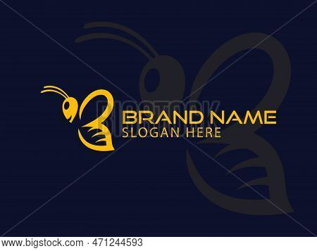 Modern Letter B Bee Logo Design. Letter B Logo Icon
