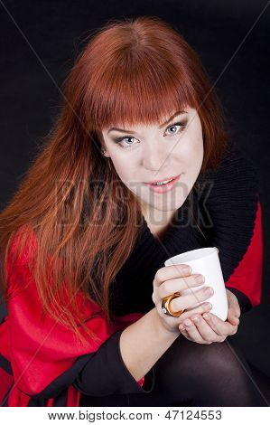 Young Pretty Woman Drinking