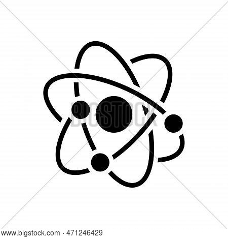 Black Solid Icon For Phys Physics Atom Biotechnology Molecule Molecular Science Neutron Orbit