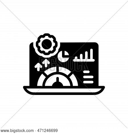 Black Solid Icon For Performance Presentation Perform Achievement Graph Project Action Task Function
