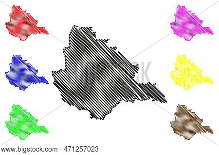 Aldama Municipality (free And Sovereign State Of Chihuahua, Mexico, United Mexican States) Map Vecto