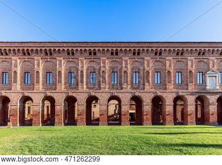 Facade Of Degli Antichi Gallery (galleria Degli Antichi) In Sabbioneta City. Lombardy, Italy
