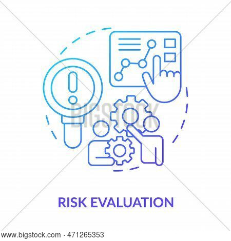 Risk Evaluation Blue Gradient Concept Icon. Potential Hazard. Effective Disaster Recovery Plan Abstr