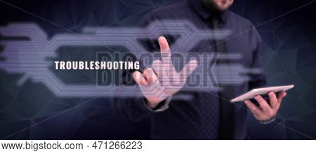 Writing Displaying Text Troubleshooting. Conceptual Photo An Act Of Investigating Or Dealing With In