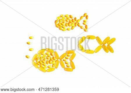 Fish Capsules Of Cod Liver Oil. Omega 3