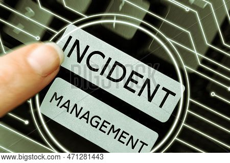 Writing Displaying Text Incident Management. Business Idea Process To Return Service To Normal Corre