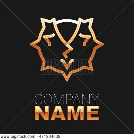 Line Chestnut Icon Isolated On Black Background. Barbed And Strong Chestnut. Colorful Outline Concep