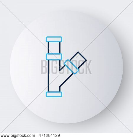 Line Industry Metallic Pipe Icon Isolated On White Background. Plumbing Pipeline Parts Of Different 