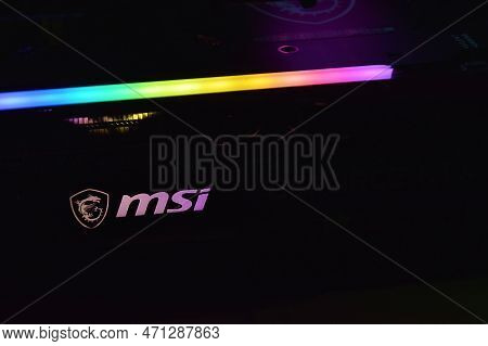 Msi Geforce Rtx 3090 Ti Gaming X Trio Graphics Card, Dark Background.
