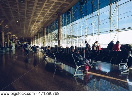 Barcelona, Spain - Dic 02, 2018: Inside Barcelona Airport. Barcelona-el Prat Airport Is An Internati