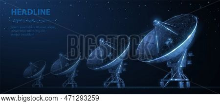 Abstract 3d Satellite Antenna. Radio Telecommunication, Astronomical Telescope, Military Radar, Univ