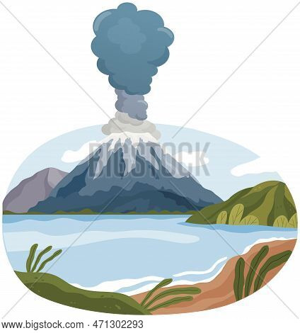 Mountains Landscape Of Flora Of Natural Area. Mountainside In Autumn Season. Outdoor Recreation Plac