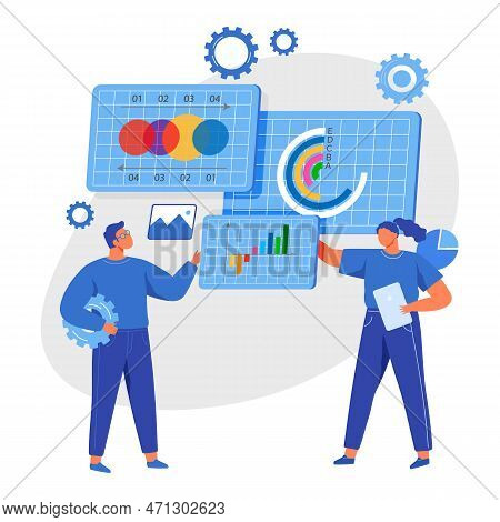 Business People Marketing Team Analyze Graph And Chart. Data Analytics, Statistic To Analysis, Busin