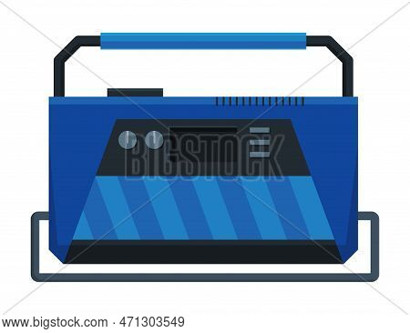 Portable Electric Power Generator Icon. Gasoline Generator, Emergency Equipment. Energy Generating B