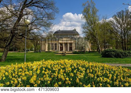 Frantiskovy Lazne, Czech Republic - May 4, 2022: Glauber Springs Hall (dvorana Glauberovych Pramenu)