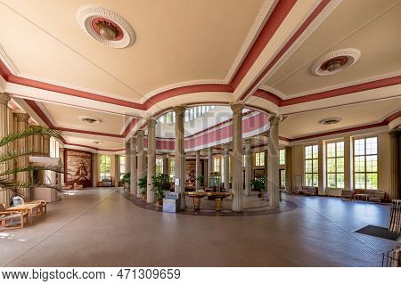 Františkovy Lázně, Czech Republic - May 13, 2022: The Interior Of The Glauber's Hall Of Springs. The