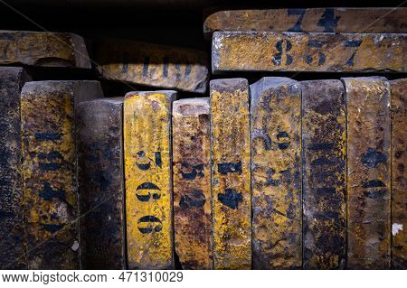 January 17 2023 Brest, Finistere, France : Old Printing Company With Old  Lithography Stones