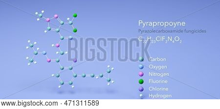 Pyrapropoyne Molecule, Molecular Structures, Pyrazolecarboxamide Fungicides, 3d Model, Structural Ch