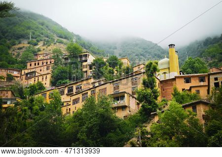 Masuleh, Iran - May 2022: Panorama Of Houses In Traditional Village Of Masuleh In Gilan Province