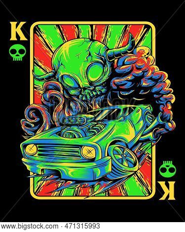 King Of Road Vector Design Illustration Printing Of Shirts