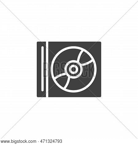 Compact Disk Vector Icon. Mp3 Disc Filled Flat Sign For Mobile Concept And Web Design. Cd Case Glyph