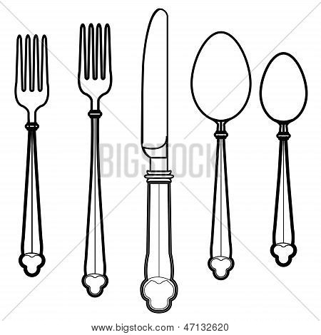 Manger des ustensiles Vector.eps