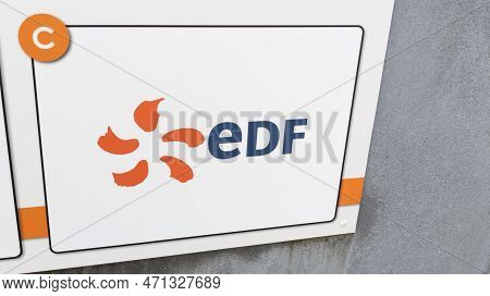 Bordeaux , Aquitaine  France - 02 22 2023 : Edf Logo Sign And Brand Text On Building Office Facade E