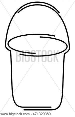 Bucket Icon, Divided Into Two Parts That Are Slightly Offset
