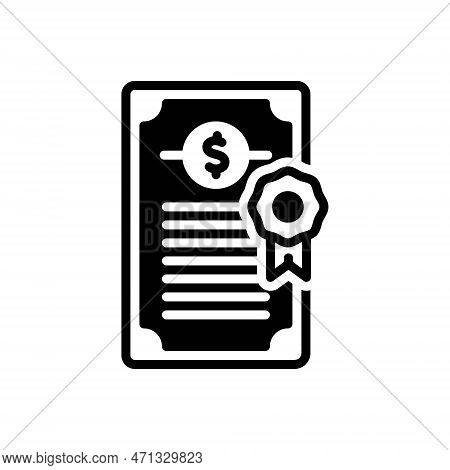 Black Solid Icon For Bond Bond-paper Certificate Stamp Document Shares Legal-paper