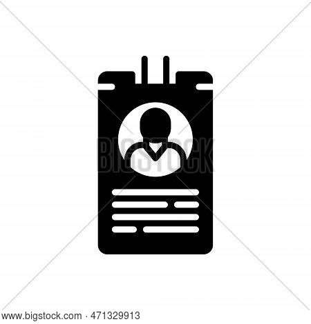 Black Solid Icon For Named Enrolled Designated Nominated Denominated Title Id Identity-card